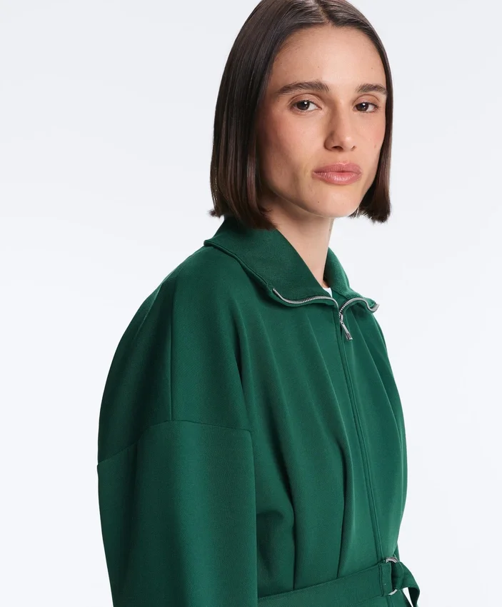 Cotton Piqué Belted Jacket Cotton Piqué Belted Jacket