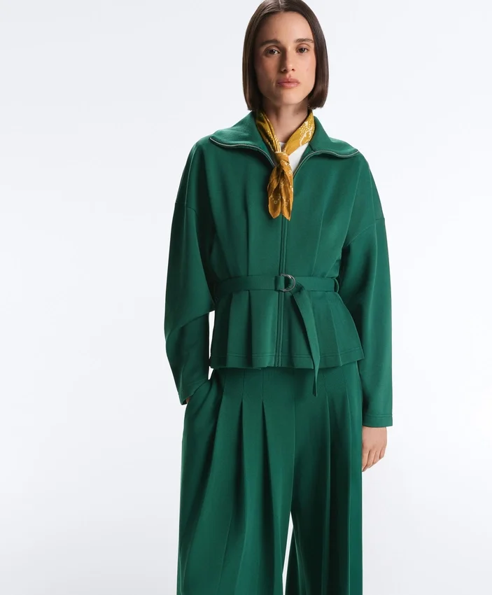 Cotton Piqué Belted Jacket Cotton Piqué Belted Jacket