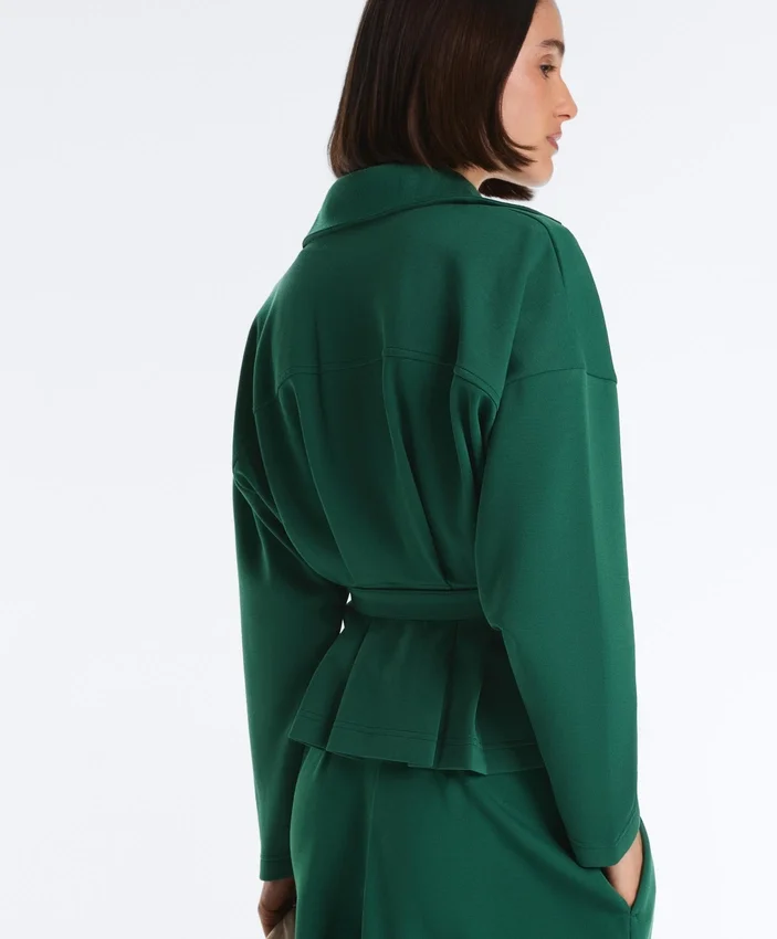Cotton Piqué Belted Jacket Cotton Piqué Belted Jacket
