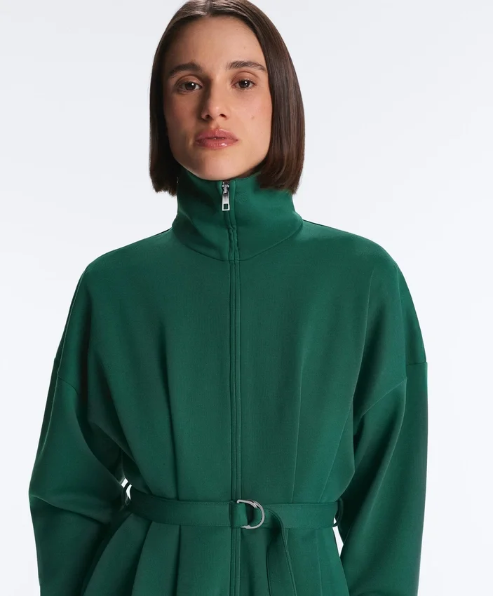 Cotton Piqué Belted Jacket Cotton Piqué Belted Jacket
