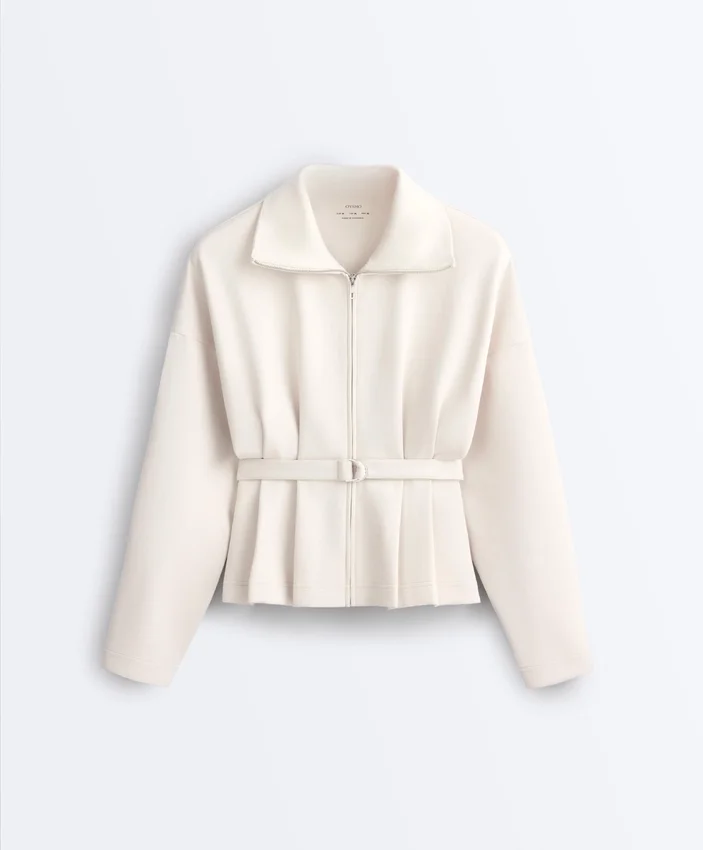 Cotton Piqué Belted Jacket Cotton Piqué Belted Jacket