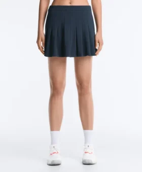 Cotton Piqué Pleated Mini Skirt