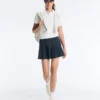 Cotton Piqué Pleated Mini Skirt Cotton Piqué Pleated Mini Skirt