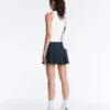 Cotton Piqué Pleated Mini Skirt Cotton Piqué Pleated Mini Skirt
