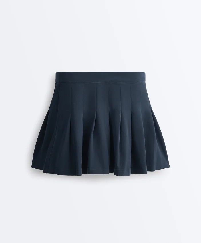 Cotton Piqué Pleated Mini Skirt Cotton Piqué Pleated Mini Skirt