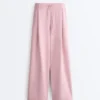 Cotton Piqué Pleated Straight-Leg Trousers Cotton Piqué Pleated Straight-Leg Trousers
