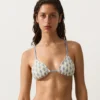 Crochet Contrast Wave Triangle Bikini Crochet Contrast Wave Triangle Bikini