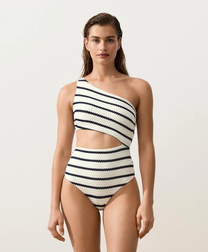 Crochet Stripe Asymmetric Trikini Crochet Stripe Asymmetric Trikini