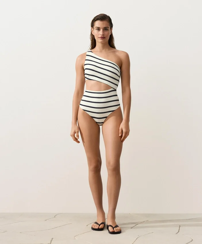 Crochet Stripe Asymmetric Trikini Crochet Stripe Asymmetric Trikini