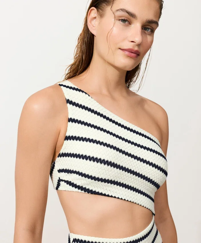 Crochet Stripe Asymmetric Trikini Crochet Stripe Asymmetric Trikini