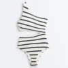 Crochet Stripe Asymmetric Trikini Crochet Stripe Asymmetric Trikini