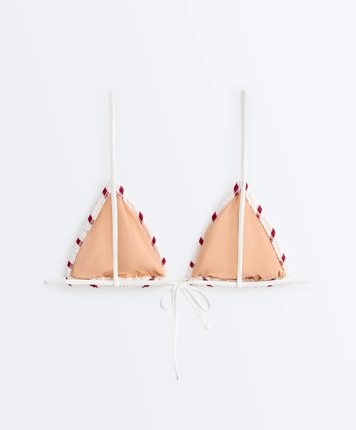 Crochet Stripe Triangle Bikini Top Crochet Stripe Triangle Bikini Top