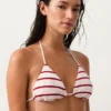 Crochet Stripe Triangle Bikini Top Crochet Stripe Triangle Bikini Top