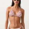Crochet Stripe Triangle Bikini Top Crochet Stripe Triangle Bikini Top