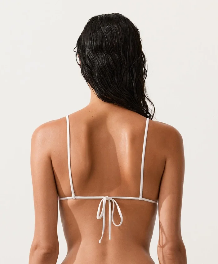 Crochet Stripe Triangle Bikini Top Crochet Stripe Triangle Bikini Top