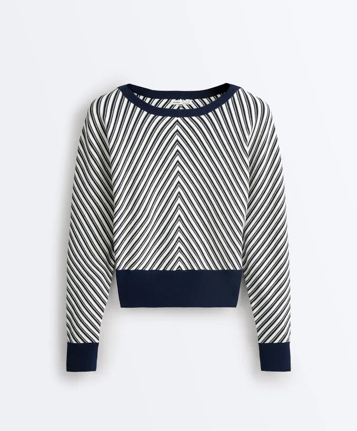 Diagonal Stripe Knit Jumper Diagonal Stripe Knit Jumper