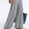 Diagonal Stripe Wide-Leg Knit Trousers Diagonal Stripe Wide-Leg Knit Trousers