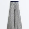 Diagonal Stripe Wide-Leg Knit Trousers Diagonal Stripe Wide-Leg Knit Trousers