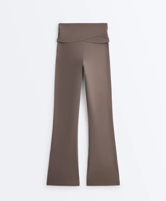 Draped Waist Comfortlux High Rise Flare Trousers Draped Waist Comfortlux High Rise Flare Trousers