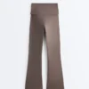 Draped Waist Comfortlux High Rise Flare Trousers Draped Waist Comfortlux High Rise Flare Trousers