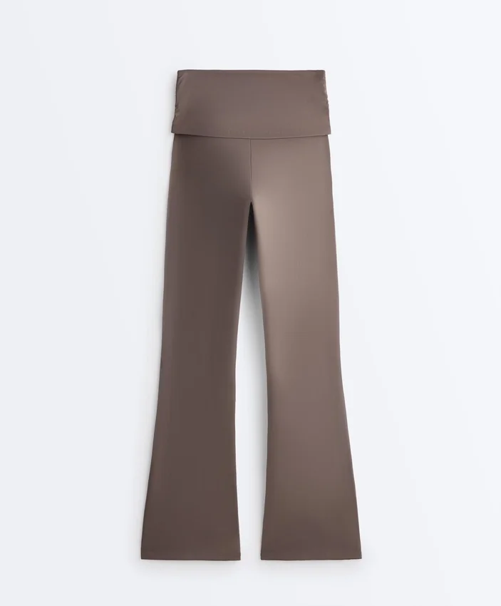 Draped Waist Comfortlux High Rise Flare Trousers Draped Waist Comfortlux High Rise Flare Trousers