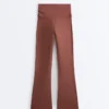 Draped Waist Comfortlux High Rise Flare Trousers Draped Waist Comfortlux High Rise Flare Trousers