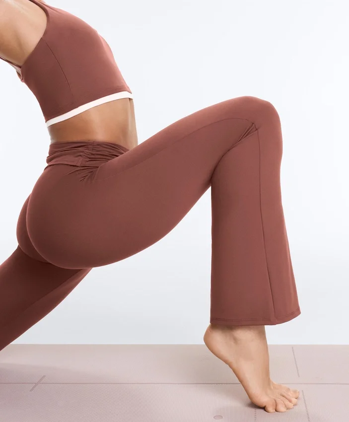 Draped Waist Comfortlux High Rise Flare Trousers Draped Waist Comfortlux High Rise Flare Trousers