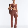 Draped Waist Comfortlux High Rise Flare Trousers Draped Waist Comfortlux High Rise Flare Trousers