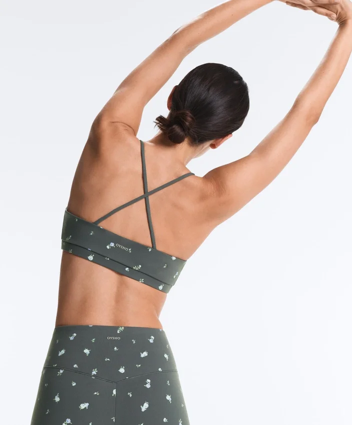Evermove Light Support Floral Print Sports Bra Evermove Light Support Floral Print Sports Bra