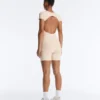 Evermove Square Neck Short Jumpsuit Evermove Square Neck Short Jumpsuit