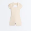 Evermove Square Neck Short Jumpsuit Evermove Square Neck Short Jumpsuit