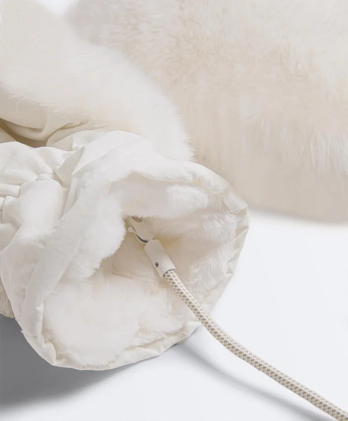 Faux Fur Mittens with Cord Faux Fur Mittens with Cord