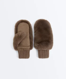 Faux Fur Mittens with Elasticated Cuff Faux Fur Mittens with Elasticated Cuff