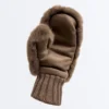 Faux Fur Mittens with Elasticated Cuff Faux Fur Mittens with Elasticated Cuff