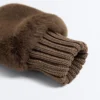 Faux Fur Mittens with Elasticated Cuff Faux Fur Mittens with Elasticated Cuff