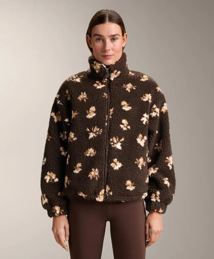 Faux-Shearling Floral Print Jacket Faux-Shearling Floral Print Jacket
