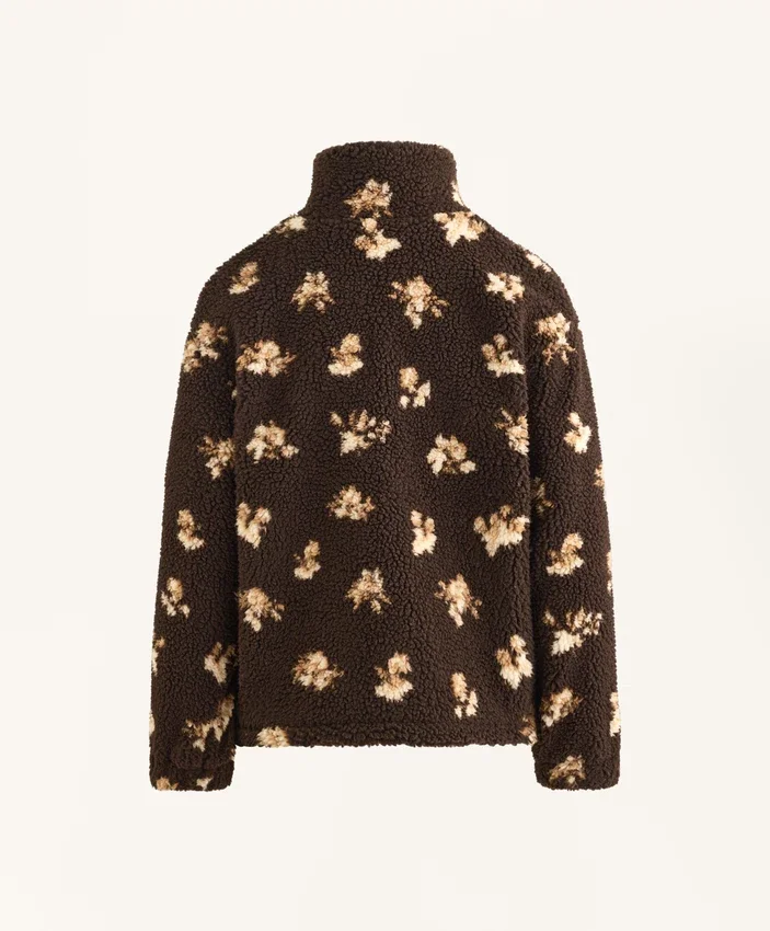 Faux-Shearling Floral Print Jacket Faux-Shearling Floral Print Jacket