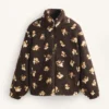 Faux-Shearling Floral Print Jacket Faux-Shearling Floral Print Jacket