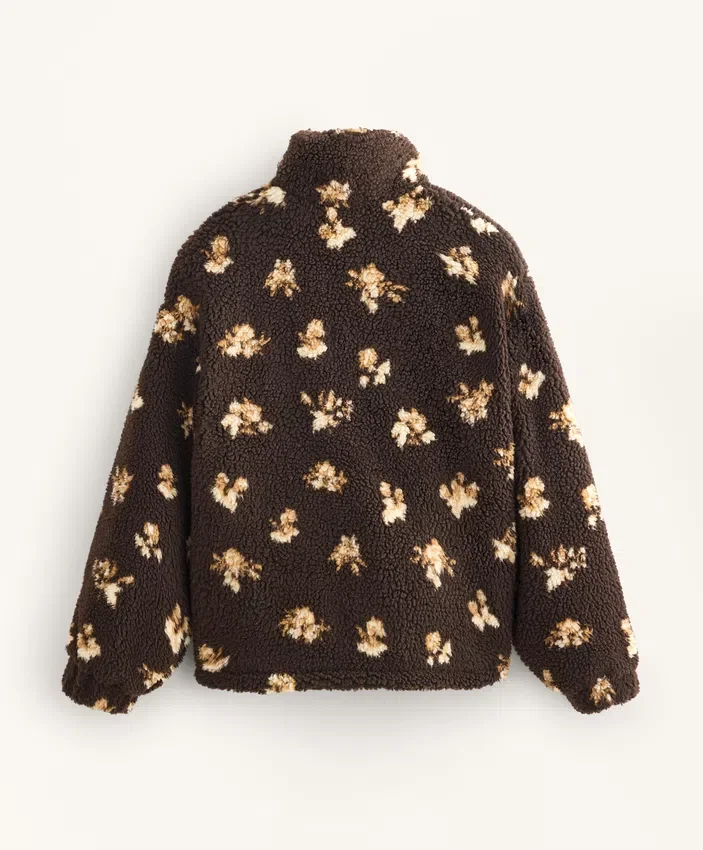 Faux-Shearling Floral Print Jacket Faux-Shearling Floral Print Jacket