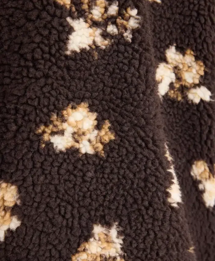 Faux-Shearling Floral Print Jacket Faux-Shearling Floral Print Jacket