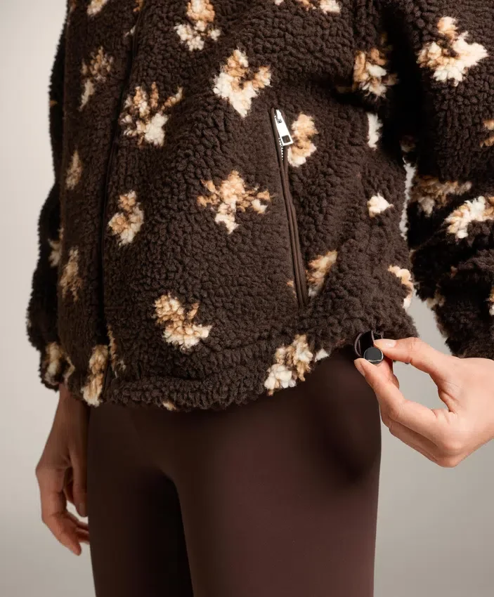 Faux-Shearling Floral Print Jacket Faux-Shearling Floral Print Jacket