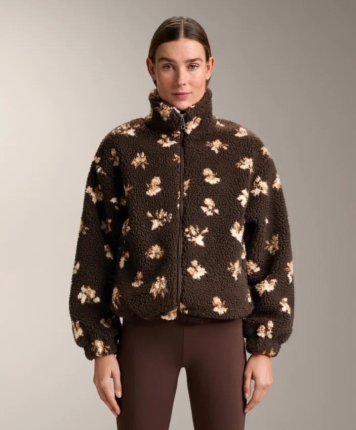 Faux-Shearling Floral Print Jacket Faux-Shearling Floral Print Jacket
