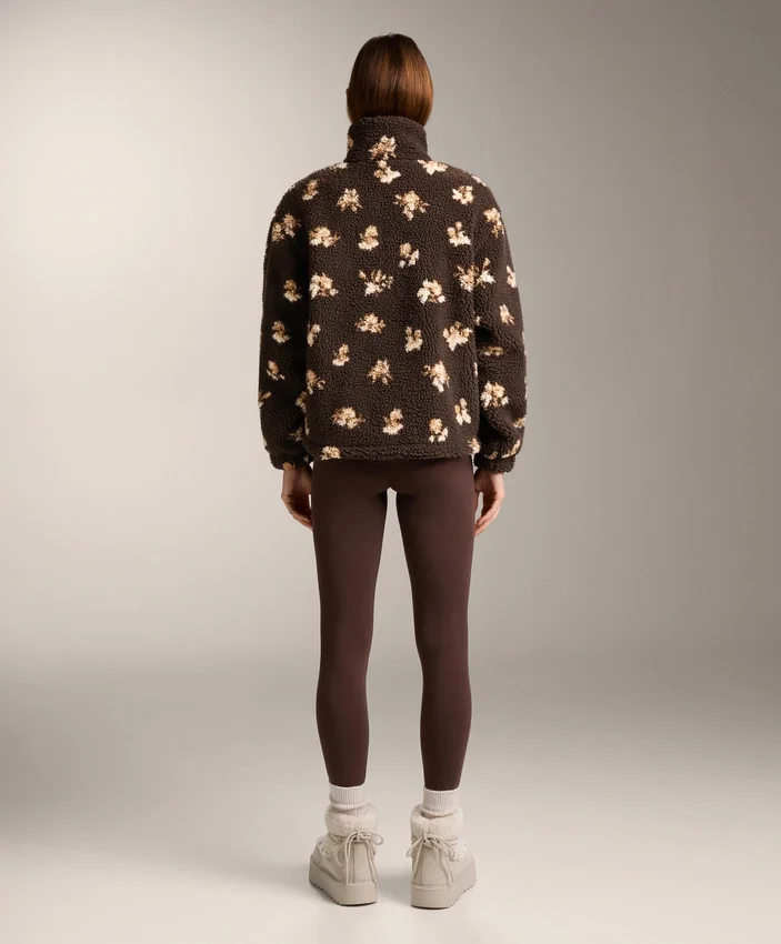Faux-Shearling Floral Print Jacket Faux-Shearling Floral Print Jacket