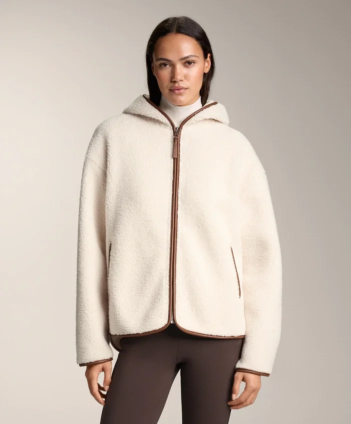 Faux-Shearling Jacket with Hood Faux-Shearling Jacket with Hood