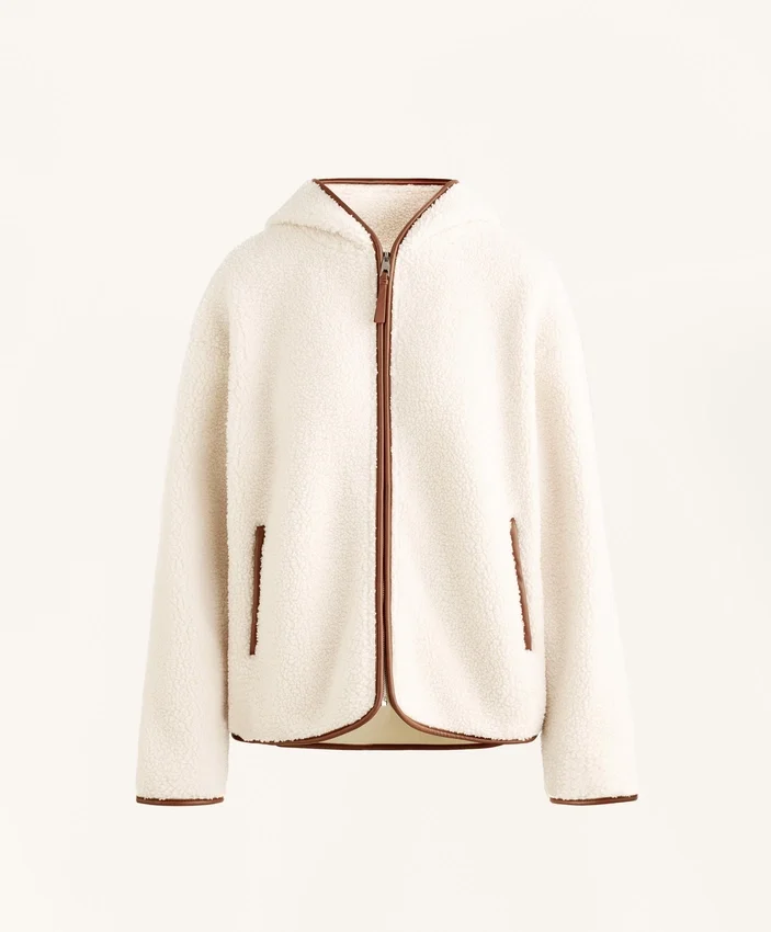 Faux-Shearling Jacket with Hood Faux-Shearling Jacket with Hood