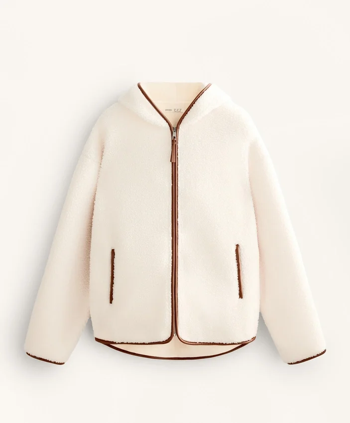 Faux-Shearling Jacket with Hood Faux-Shearling Jacket with Hood