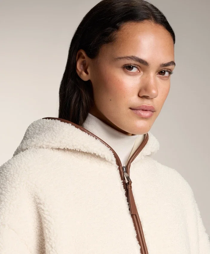 Faux-Shearling Jacket with Hood Faux-Shearling Jacket with Hood