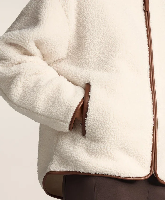 Faux-Shearling Jacket with Hood Faux-Shearling Jacket with Hood