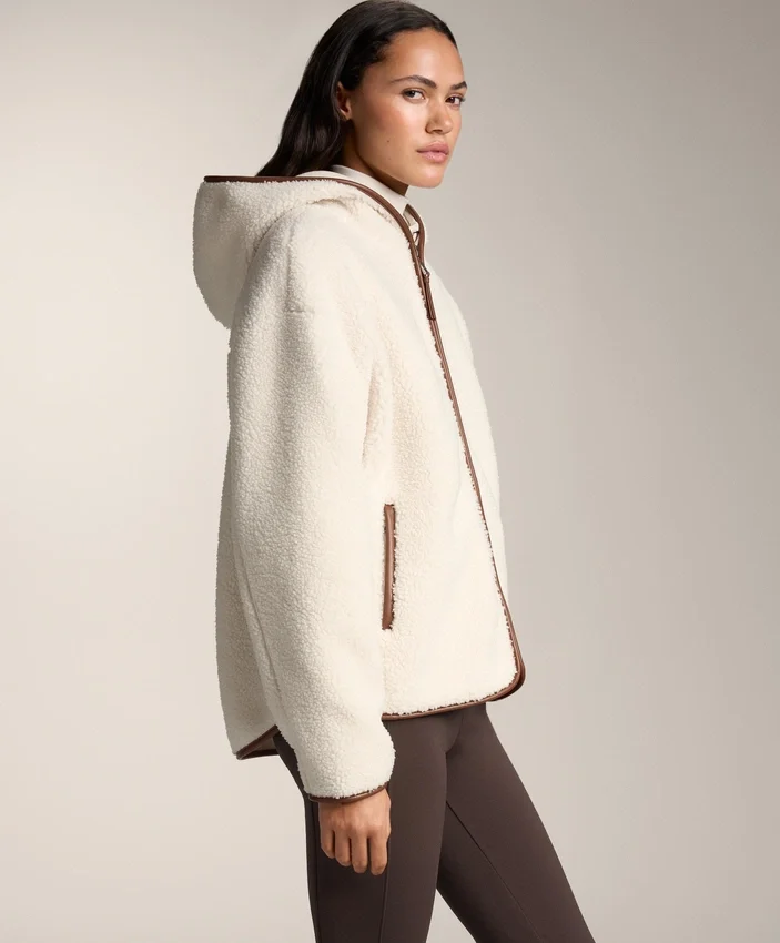 Faux-Shearling Jacket with Hood Faux-Shearling Jacket with Hood