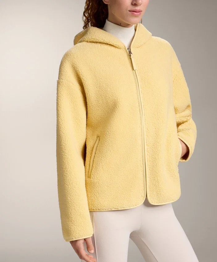 Faux-Shearling Jacket with Hood Faux-Shearling Jacket with Hood